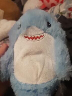 Blue & White Plush Shark Stuffed Toy